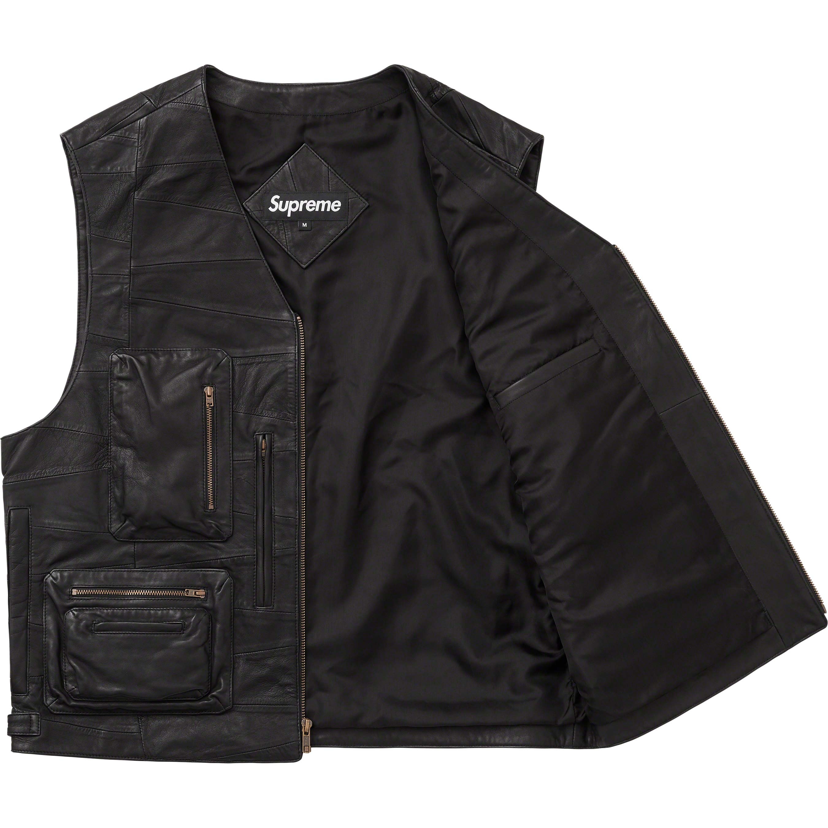Patchwork Leather Cargo Vest view 15